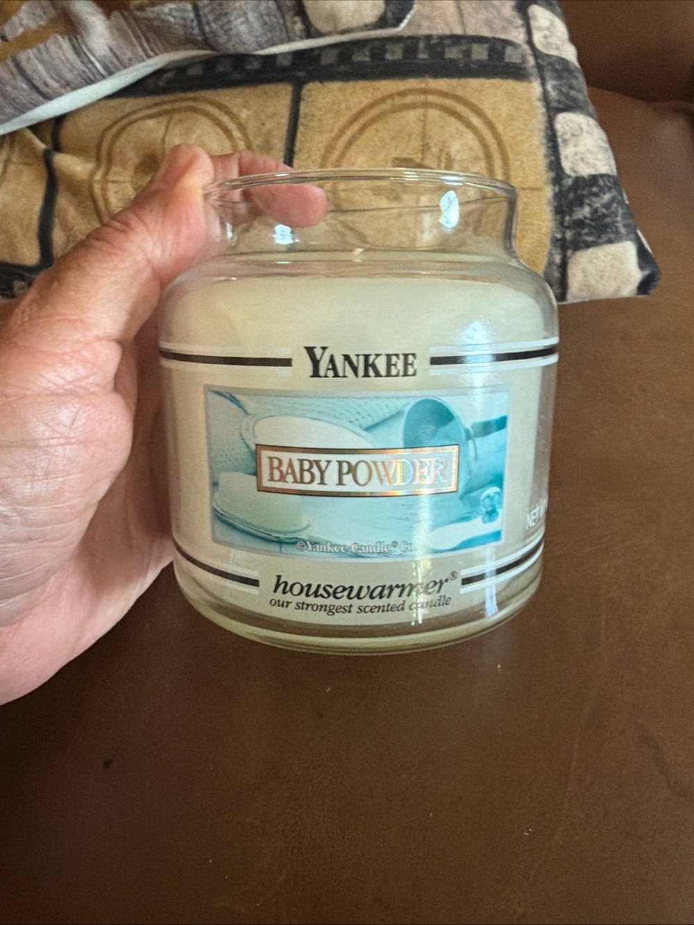 Yankee Candle Baby Powder Jar Candle - White. Never lit. No lid